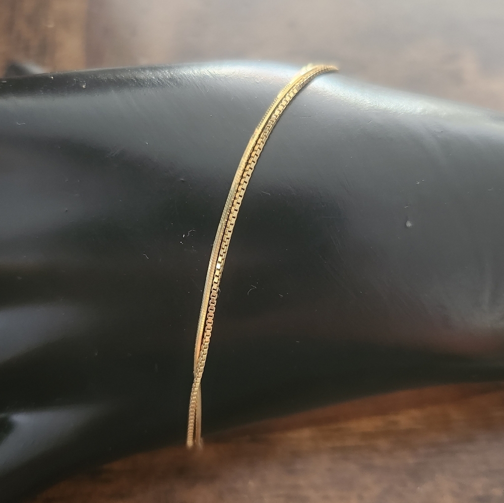 Dyadema 925 Sterling Silver gold plated large bracelet / anklet